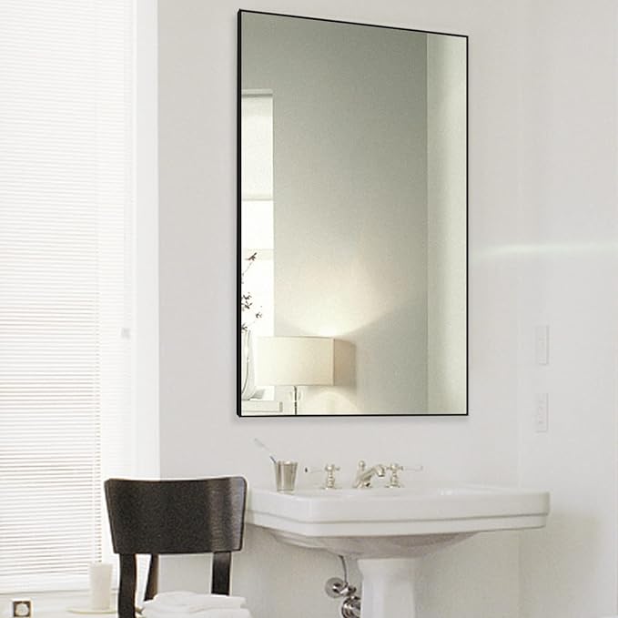 Modern Simple Black Frame 40x24Inch Mirror by Unknown