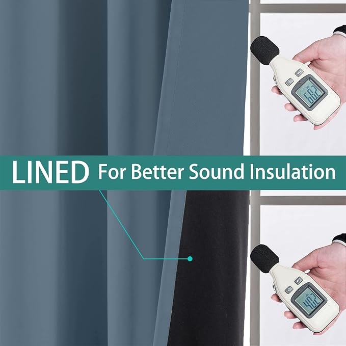 Yakamok Total Blackout Curtains, 2 Thick Layers Completely Blackout Soild - Image 4