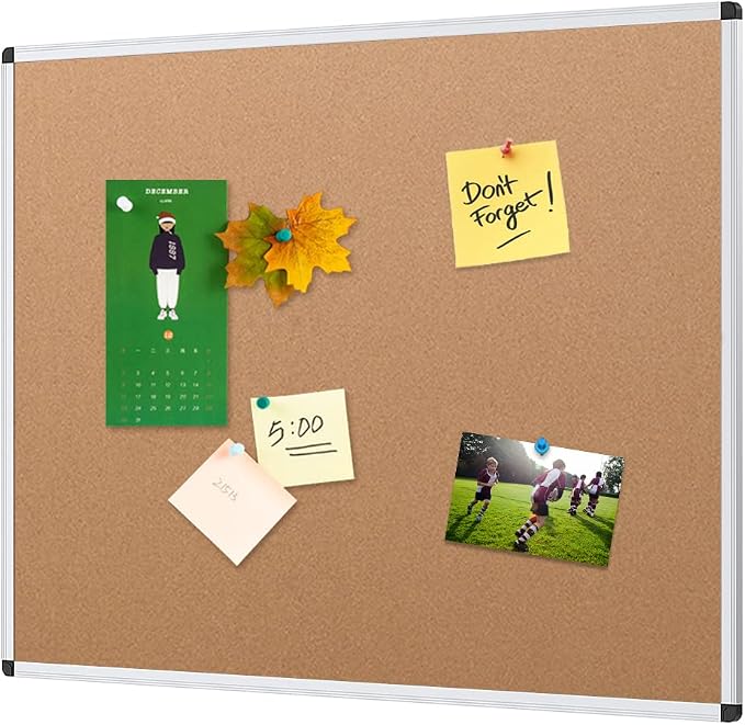 VIZ-PRO Cork Notice Board, 48 X 24 Inches by VIZ-PRO