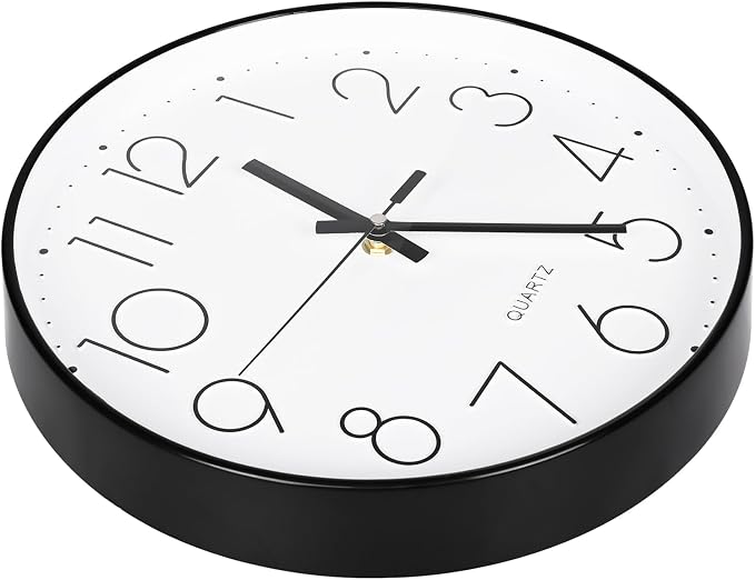 Wall Clock 12 Inch Silent Non-Ticking Modern Wall Clocks Battery Operated - Image 4