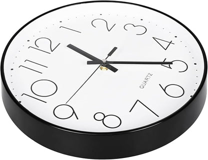 8 Inch Small Black Wall Clocks Silent Non Ticking Battery Operated - Image 7
