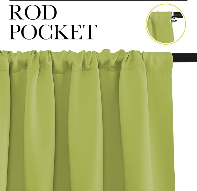 NICETOWN Living Room Curtains, Fresh Green, 1 Pair, 70 x 84-inch, Home - Image 2