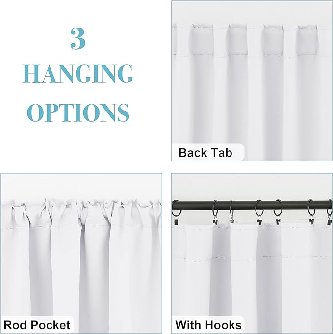 RYB HOME Small Curtains for Bedroom, Window Shades Thermal Insulating Privacy - Image 2