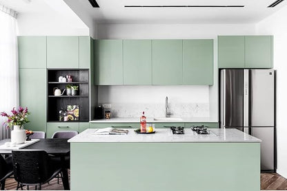 Dimoon 394''x17.7'' Green Peel and Stick Wallpaper Contact Paper Modern Self - Image 6