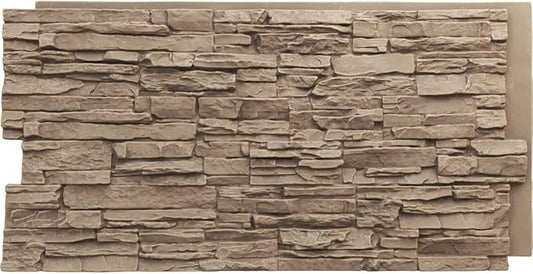 EverStone Canyon Ridge Faux Stone Panel, 45 3/4"W x 24 1/2"H x 1 1/4"D by EkenaMillwork