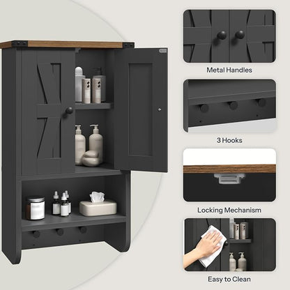 MAHANCRIS Bathroom Wall Cabinet, Farmhouse Medicine Cabinet - Image 7