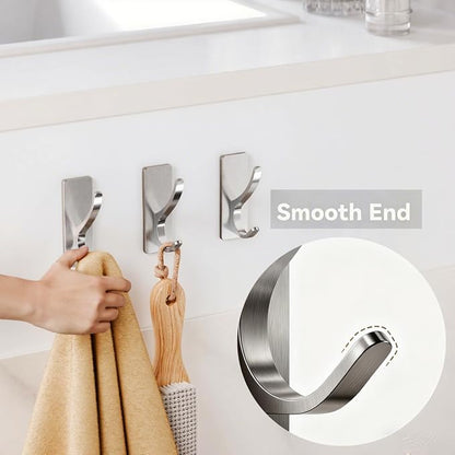 pickpiff Brushed Nickel Self Adhesive Coat Hooks - Image 5