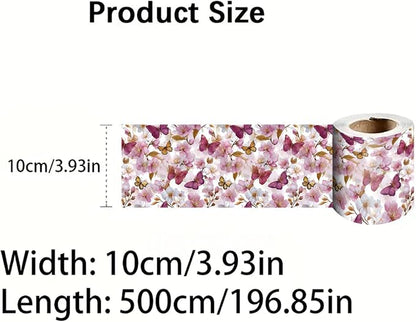 Pink Floral Wallpaper Border 196x4 Inch Peel and Stick Wall Border Removable - Image 4