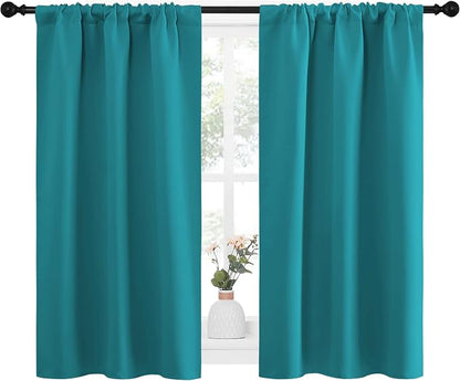 NICETOWN Peacock Blue Blackout Curtains Panels - Image 2