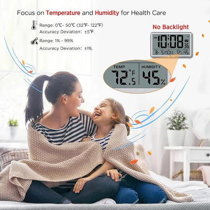WallarGe Auto Set Digital Wall Clock Battery Operated, Desk Clocks - Image 3
