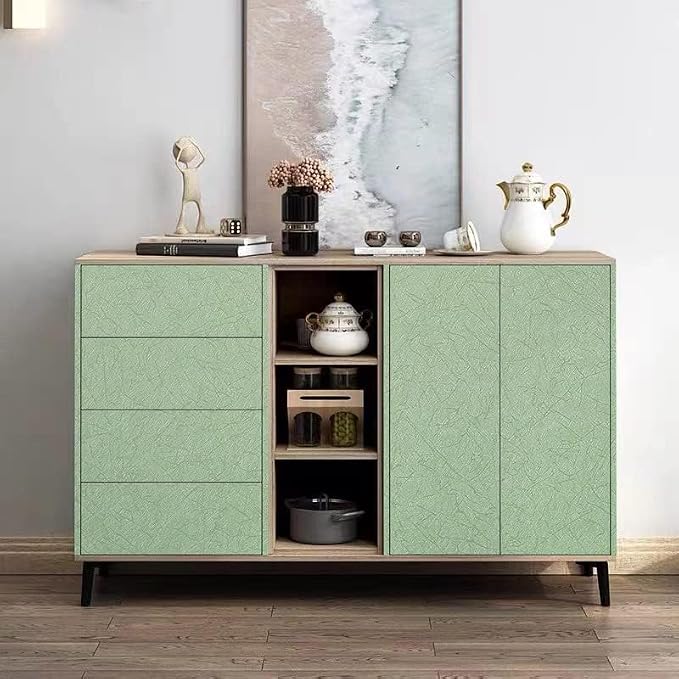 Abyssaly Green Peel and Stick Wallpaper Embossed Silk Textured Wallpaper 15.7" - Image 6