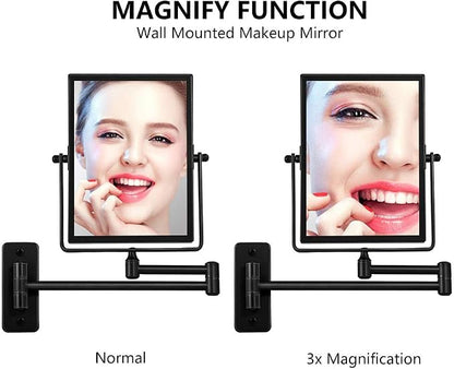 QiMH 3X Magnified Wall Mounted Mirror, Rectangular 8x6 Inch - Image 3