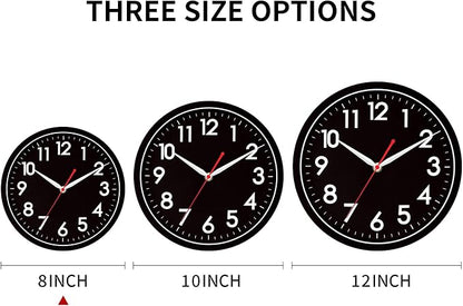 AKCISOT Wall Clock 8 Inch Silent Non-Ticking Modern Clocks Battery Operated - Image 3