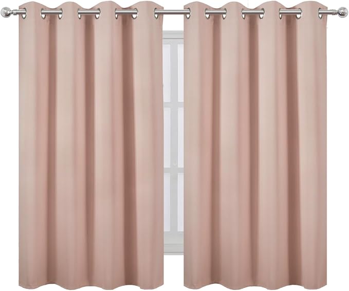 LEMOMO Blush Thermal Blackout Curtains/52 x 54 Inch/Set of 2 Panels Room - Image 2