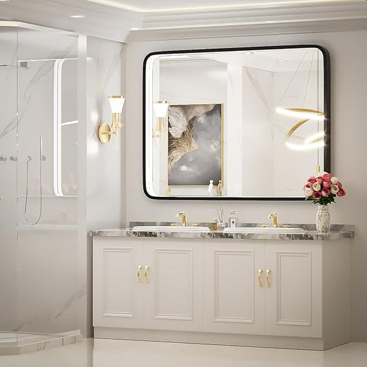 40X30 Inch Black Bathroom Mirror - Image 2