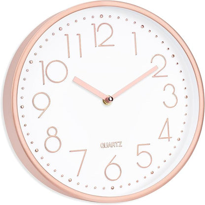 Foxtop Modern Wall Clock 10 Inch Non-Ticking Silent Battery Operated Round - Image 3