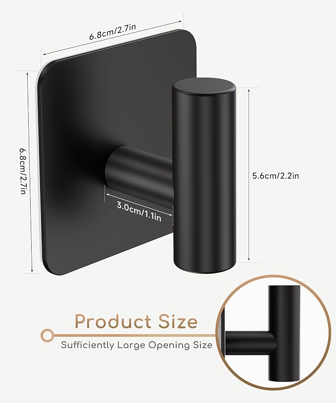 Aikzik 4 Pack Large Heavy Duty Wall Hooks - 26lb Max - Image 3
