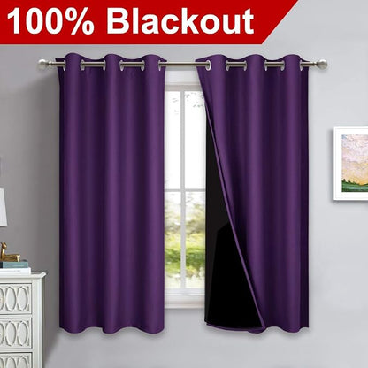 NICETOWN 100% Blackout Short Curtains - Image 2