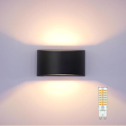 KICAAO Modern LED Wall Sconce, Warm White 3000K, Hardwired Indoor Black Wall - Image 2