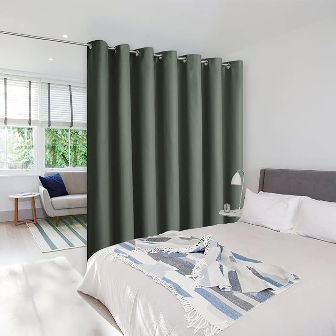 NICETOWN Dark Mallard Curtains for Sliding Glass Door, 84 inch Long, Grommet by NICETOWN
