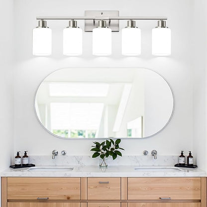 5-Light Brushed Nickel Bathroom Vanity Light - Image 6