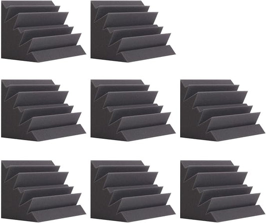 8 Pack - Bass Traps Acoustic Foam Corner, High Density and Fire-Proof Acoustic by SODOCT