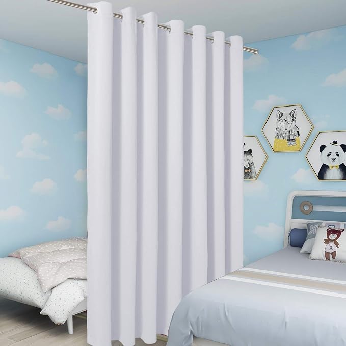 BONZER Extra Wide Room Divider Curtain Screen Partitions Light Reducing Wall - Image 4