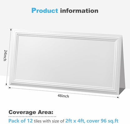 Art3d Drop Ceiling Tiles 48x24, Decorative PVC Ceiling Panels, Waterproof - Image 6