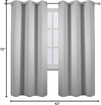 LEMOMO Light Grey Thermal Blackout Curtains/42 x 72 Inch/Set of 2 Panels Room - Image 10