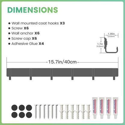 16-Inch Wall Mount Coat Rack - Image 6