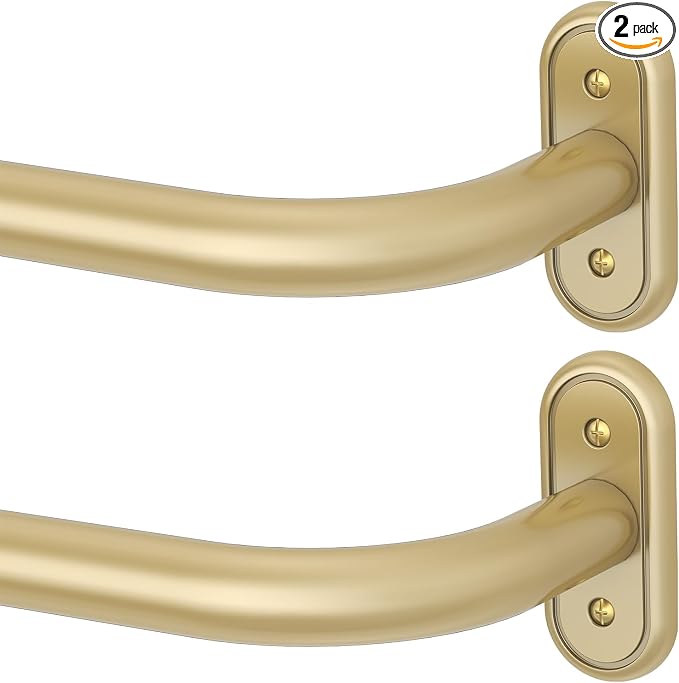 2 Pack Curtain Rods 32-46 Inch, 1 Inch Adjustable Heavy Duty Room Darkening by Wolistsa