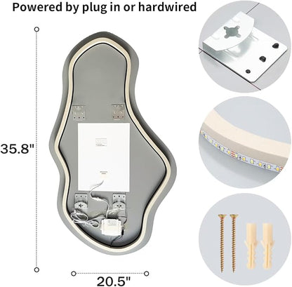 Modern Irregular LED Bathroom Mirror - Image 7