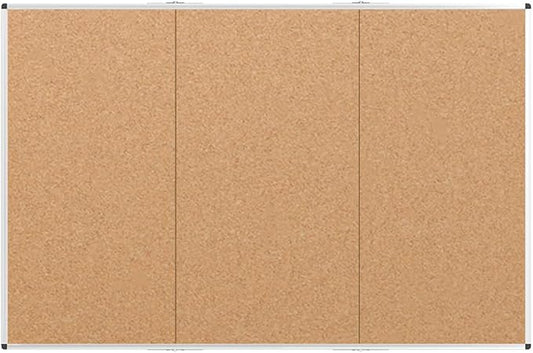 VIZ-PRO 96" x 48" Large Cork Bulletin Board, Foldable & Wall-Mounted Notice Pin - Image 2