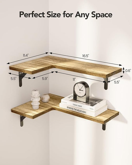 AMADA HOMEFURNISHING Corner Floating Shelves, Shelves - Image 2