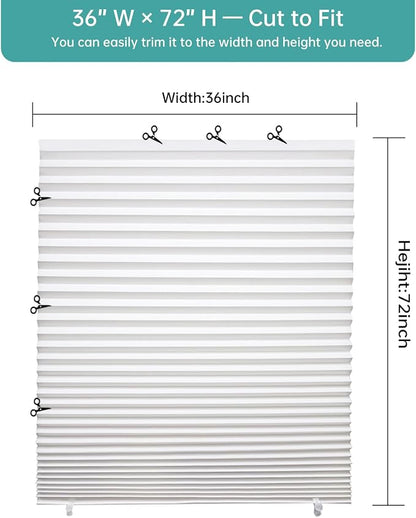 Changshade 6 Pack Temporary Shades, Pleated Paper Blinds - Image 3
