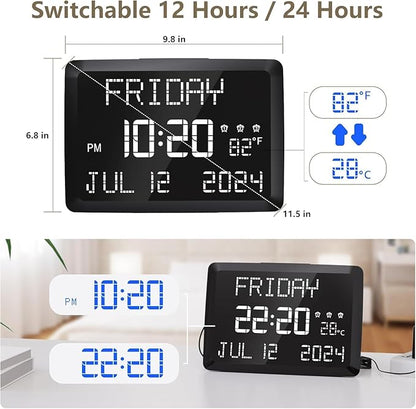 Raynic Digital Clock, 11.5" Large Display Calendar Clock - Image 2