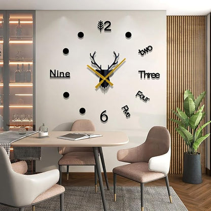 DIY 3D Wall Clock Large Frameless Watch Mirror Surface Wall Art Clock - Image 2