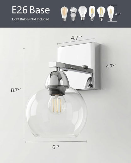 Bathroom Light Fixtures, 1-Light Silver Vanity Light - Image 6
