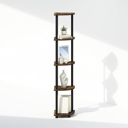 Furinno Turn-N-Tube Storage Shelves, 5-Tier Book Shelf, Corner Shelf, Toolless - Image 7