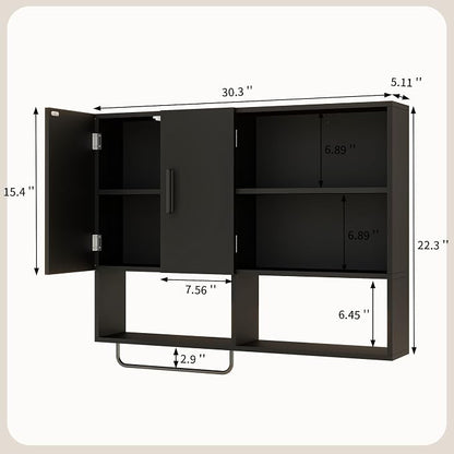 Medicine Cabinet, Wooden Bathroom Wall Cabinet - Image 2