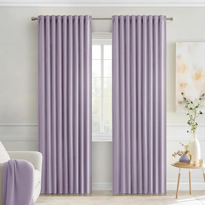 MIULEE Lilac Back Tab Blackout Curtains 84 Inch Length 2 Panels Set by MIULEE