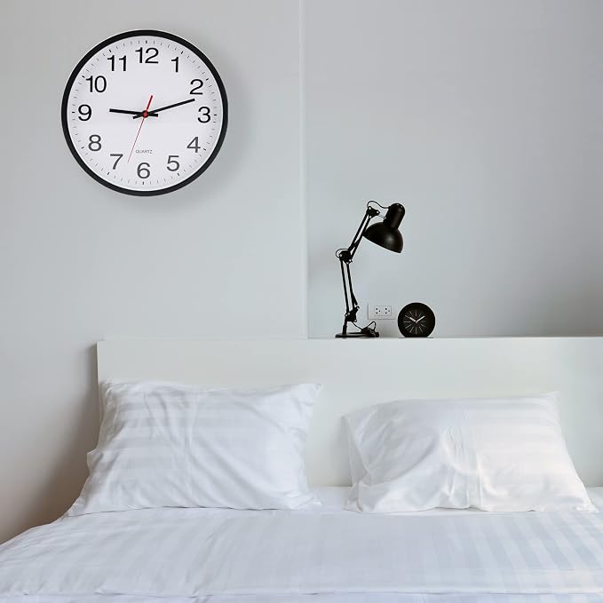 OceeK Black Wall Clock Silent Non Ticking 10 Inch, Modern Wall Clocks, Small - Image 8