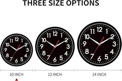 AKCISOT Wall ClockModern Black Silent Non Ticking Wall Clocks Battery Operated - Image 5