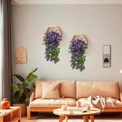 ZFProcess 2PCS Artificial Hanging Flowers, Fake Hanging Plants Violet Vines UV - Image 2