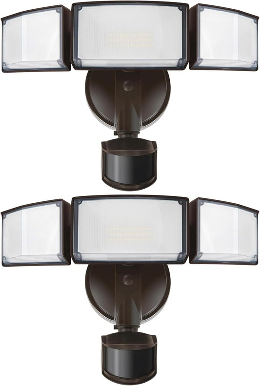 LUTEC 2 Pack 72W 7500LM LED Security Lights Motion Sensor Light Outdoor by LUTEC