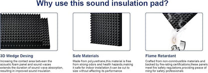 4 Pack Black Acoustic Foam Panels, High Density Soundproof Wall Panels - Image 5
