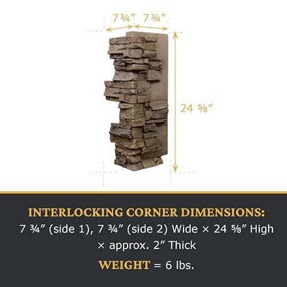 AZ Faux High-Density Polyurethane Faux Stone Interlocking Outside Corner - Image 3
