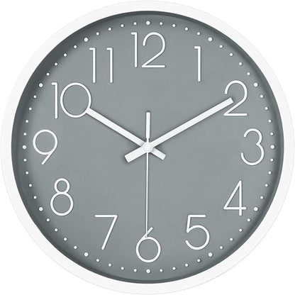 JUSTUP 12in Non-Ticking Wall Clock, Silent Battery Operated Wall Clock by Justup