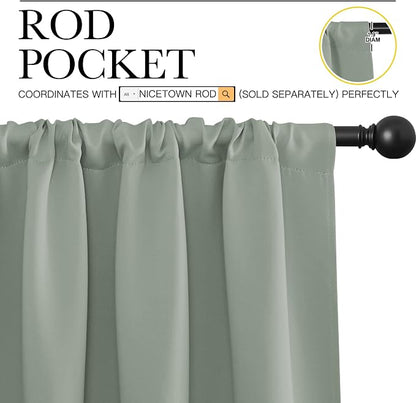 NICETOWN 2 Panels Blackout Curtains, Rod Pocket Thermal Insulated Drapess - Image 2