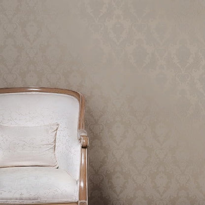 Tempaper Textured Beige Damsel Removable Peel and Stick Damask Wallpaper - Image 7